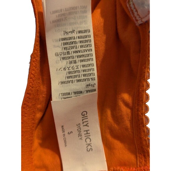 Gilly Hicks Lace Bralette Small Orange Blue Adjustable Straps Cotton Blend Sexy - Picture 5 of 9